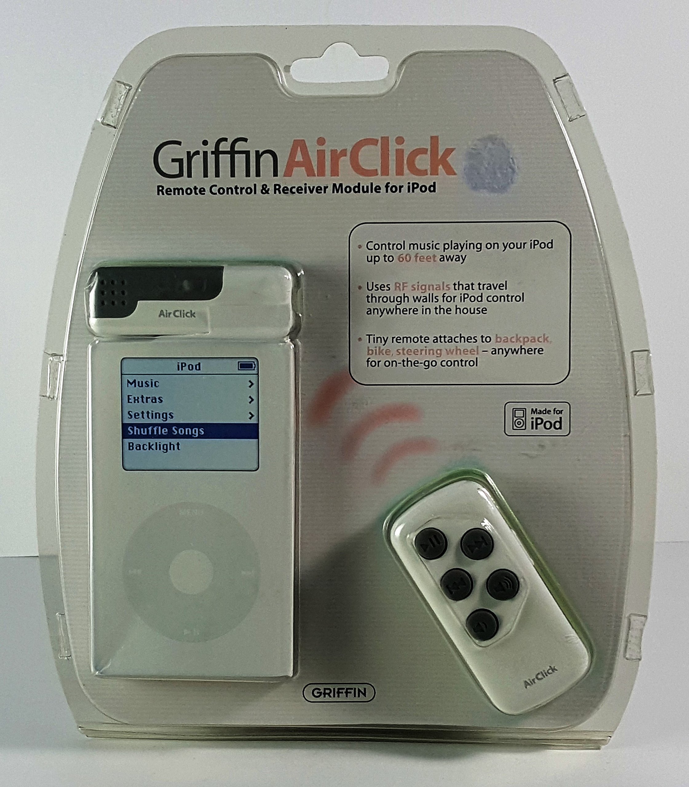 Griffin AirClick USB ワイヤレスリモコン TC709J/A Amazon.com: Griffin AirClick Remote Control for iPod : Electronics